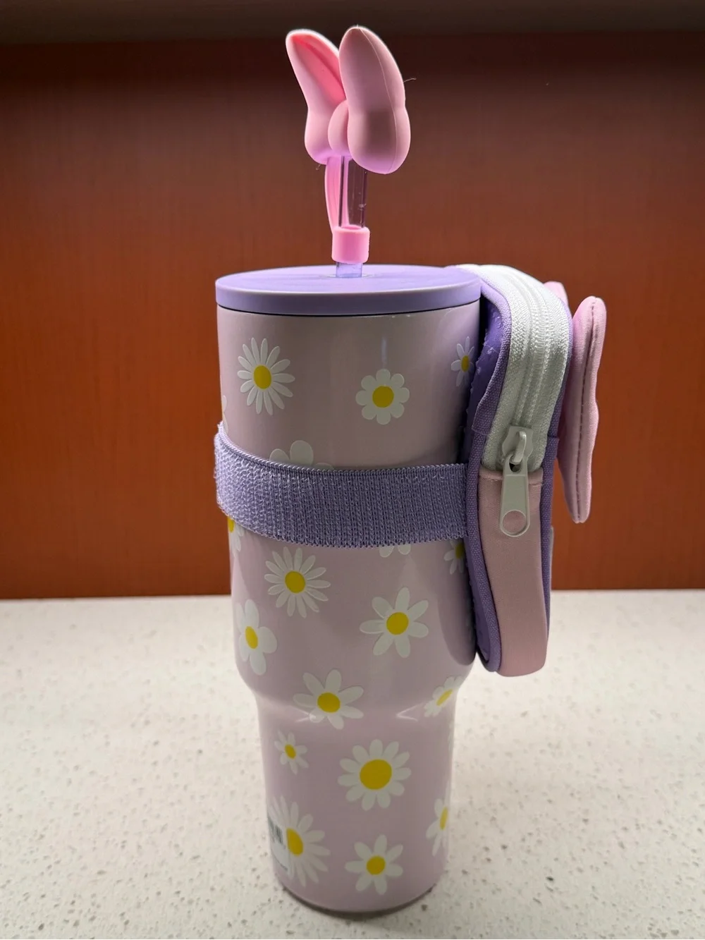 New 2026 Disney Daisy Duck 30oz Stainless Steel Travel Tumbler Straw & Zip Case